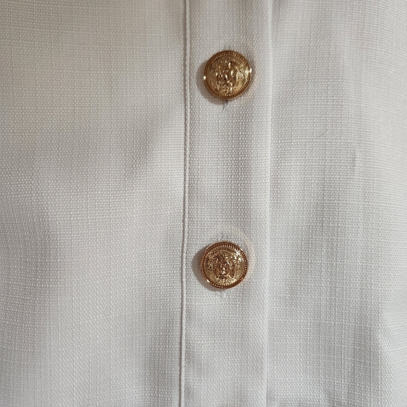 Dennis Basso Textured Short Sleeve Button Front Jacket NWOT Size M - Picture 2 of 4